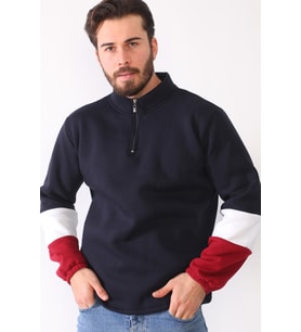 Dewberry Erkek Pamuklu Sweatshirt Lacivert 1041 Günlük Üst Giyim, Hafta Sonu Kombini, Seyahat Gardırobu