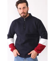Dewberry Erkek Pamuklu Sweatshirt Lacivert 1041 Günlük Üst Giyim, Hafta Sonu Kombini, Seyahat Gardırobu
