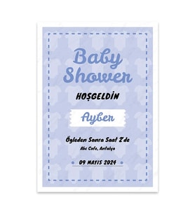 Bsa3t1018 - Doğum Günü / Baby Shower Kişiye Özel Afiş Poster (29,7×42CM)