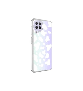 Samsung Galaxy M22 Uyumlu Kılıf Zore M-Blue Desenli Kapak (B.Beyaz)