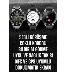 Akıllı Saat Titreşimli Pusula Nabız Ölçer Nfc Uyumlu