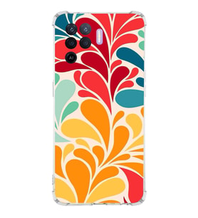 PrintiFy Oppo A94 Uyumlu Retro Color 5 Baskılı Şeffaf Köşe Korumalı Antişok Kılıf