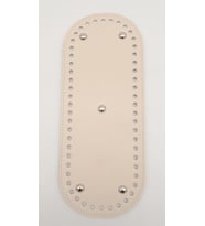 Angel Çanta Aksesuar Suni Deri Krem Renk 30X12 cm Oval Çanta Tabanı (Gümüş Aparatlı)