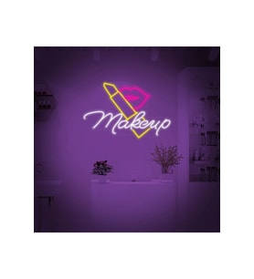 Makeup Yazılı ve Şekilli Neon Tabela