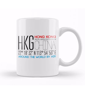 Hong Kong Sar China Text Art Kupa Bardak Porselen