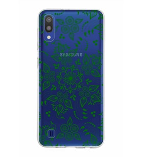 Samsung Galaxy M10 Kapak Nostalji Desen Tasarımlı Şeffaf Silikon Kılıf