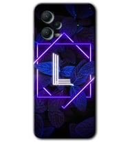 Redmi Note 12 5G Kılıf HD Desen Baskılı Kılıf - Dark Neon Yaprak L Harfi