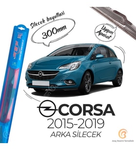RBW Arka Silecek Opel Corsa E 2015-2019 ile uyumlu (Siyah)