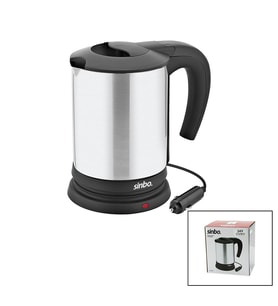 SİNBO SK-8034 24V ARAÇ İÇİ KETTLE PASLANMAZ ÇELİK SU ISITICISI 0.8LT 200W ÇAKMAKLIK FİŞLİ PLASTİK KAPAK - KULP (5690)