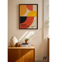 Bauhaus Ausstellung 1923 Afişi, Siyah Çerçeveli Duvar Tablosu - Modern Ev No:0510