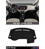 Kıa Rıo (2012-2018) 3d Torpido Koruma Kılıfı - Ön Göğüs Panel Kaplama - Siyah Şerit