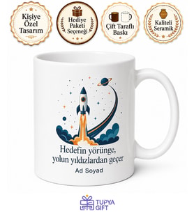 Uzay Mühendisliği Öğrencisine Roket Kalkışı Yörünge Hedefi Kupa Bardak Hediye