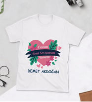 I Love You Mom Baskılı Tshirt (Beyaz)