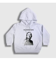 Presmono Unisex Çocuk Beyaz Reputation Taylor Swift Kapüşonlu Sweatshirt 312678tt