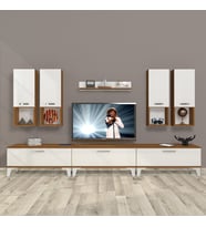 Decoraktiv Eko 8DA Slm Silver Tv Ünitesi Tv Sehpası (Beyaz - Kahverengi)