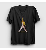 Presmono Unisex Siyah Pose Queen Freddie Mercury T-Shirt