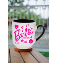 Enter Mode Barbie Baskılı İçi Siyah Lüx Kupa Bardak Porselen Çay Kahve Fincanı