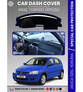 Opel CORSA C (2000-2006) Torpido Örtüsü Ön Göğüs Halı Torpido Koruma Birebir Uyum Kaymaz Özel Kesim