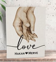 BK Gift Kişiye Özel Sevgili El Ele Tasarımlı Kanvas Tablo-1, Sevgiliye Hediye, Sevgililer Günü Hediyesi