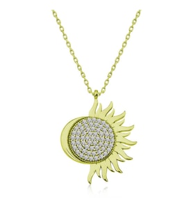925 Ayar Gümüş Gold Mihrimah Sultan Kadın Gümüş Kolye