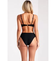Kadın Bikini Takımı Askılı Straplez Kesim Kaplı Üst Normal Bel Slip Alt Döküm Aksesuar Örme Kumaş