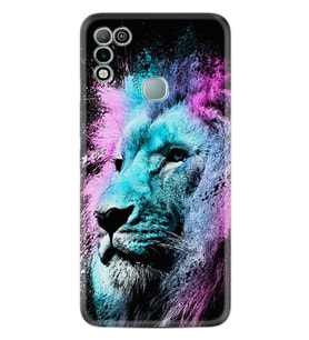 Infınıx Hot 10 Play Kılıf Silikon Desen Özel Seri Pink Blue Leon 1603