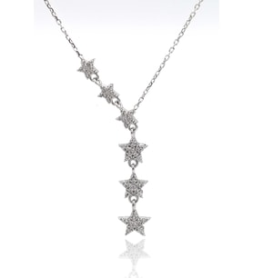 Zirkon Taşlı Yıldız Tasarım 925 Ayar Gümüş Kadın Kolye 201024388