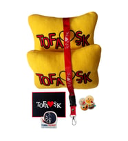 Tofaşk Polar Ortopedik Araç Oto Seyahat Nakışlı Sarı Boyun Yastığı / Oto Aksesuar