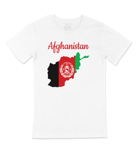 Afghanistan Harita ve Bayrak Tişört