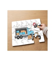 Eşya Taşıyan Kamyon Tasarımlı 24 Parça Ahşap Çocuk Puzzle MPK0719