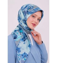 Lesscarves Desenli Pamuk İpek Eşarp LS2203