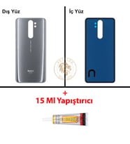 Xiaomi Redmi Note 8 Pro Mineral Grisi Arka Pil Kapağı Batarya Kapağı + B-7000 Yapıştırıcı