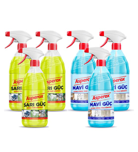 ASPEROX Sarı Güç ve Mavi Güç Sprey 6 x 1 Lt Karma Paket