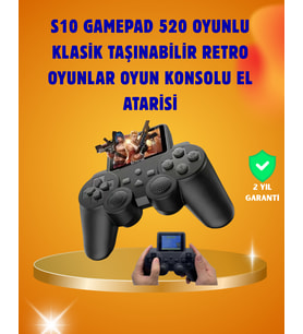 Çocuklar ve Yetişkinler İçin Uygun 500 Oyunlu Taşınabilir Mini Retro El Konsolu
