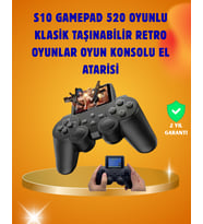 Çocuklar ve Yetişkinler İçin Uygun 500 Oyunlu Taşınabilir Mini Retro El Konsolu