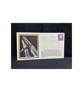 Uzay Temalı İlk Gün Zarfı İPEK BASKI 1981 USA Space Cover Space Shuttle Ülkesi Lift-Off