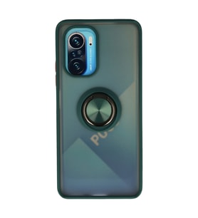 Xiaomi Redmi K40 Kılıf Montreal Yüzüklü Silikon Kapak - Yeşil