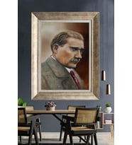 Gümüş Çerçeveli Atatürk Tablo za123