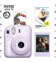 Instax mini 12 Lila Fotoğraf Makinesi-Çerçeve ve 20'li mini Film Seti