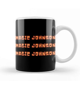 Magic Johnson   Basketball gifts Vintage Retro Rainbow Quotes For BOYS AND Dad Kupa Bardak Porselen