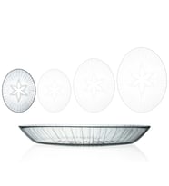 Decocia 2 Adet 25cm Oval Cam Salata Sunum Tabağı Vega Desenli