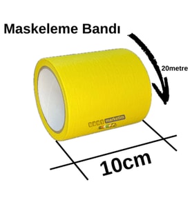 Maskeleme Kağıt Bant Geniş taban bandı 100mmx20mt SARI