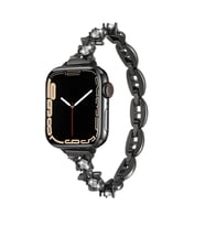 Apple Watch 44mm Uyumlu Kordon Metal Şık Luxury Tasarım Zore KRD-104 Kayış