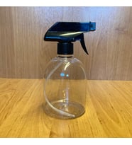 500 Ml  Siyah Tetik Spreyli Şeffaf Tombul Plastik Şişe , 500 Cc Spreyli Plastik Şişe x 4 Adet