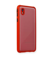 Samsung Galaxy A01 Core Kılıf Miami Şeffaf Silikon - Kırmızı