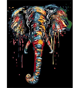 Fil Dişi Sayılarla Boyama Seti 50x65 cm (Tuvale Gerili)
