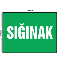 Metal Sığınak 30 cm x 40 cm A3 Büyüklüğünde Uyarı Levhası Yönlendirme Tabelası