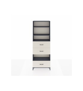 Arges Dolap 4 Raflı 3 Çekmeceli 88x30x243 Antrasit-Aytaşı