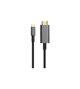 4K Destekli Type-C To HDMI Görüntü Aktarma Kablosu Telefon Tablet TV Uyumlu (Siyah)