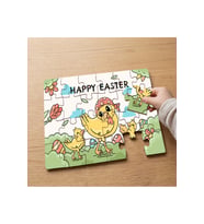 Eğlenceli Civcivler - Happy Easter Tasarımlı 24 Parça Ahşap Çocuk Puzzle MPK0672